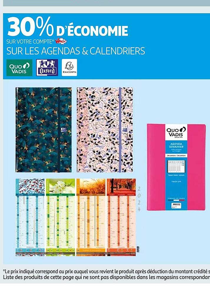 agendas & calendriers quo vadis, oxford, exacompta