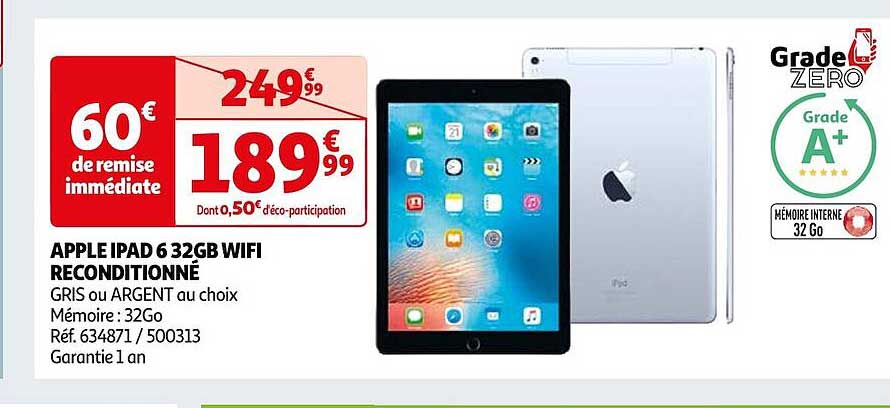 apple ipad 6 32gb wifi reconditionné