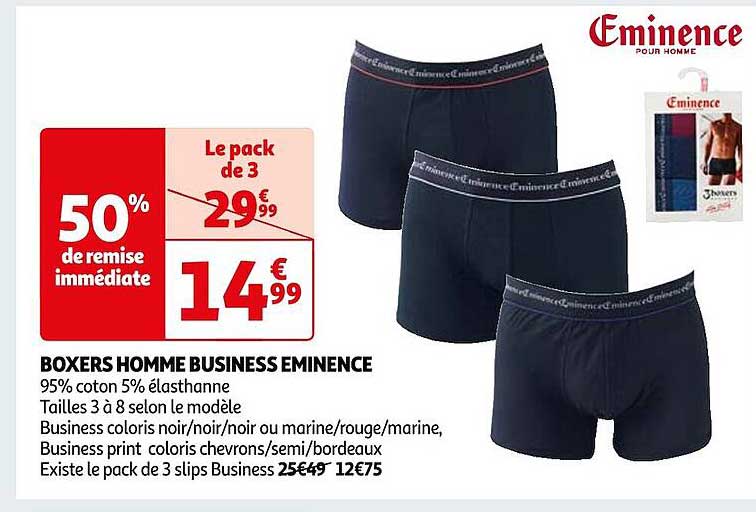 boxers homme business éminence
