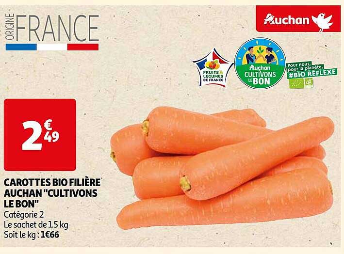 carottes bio filière auchan "cultivons le bon"