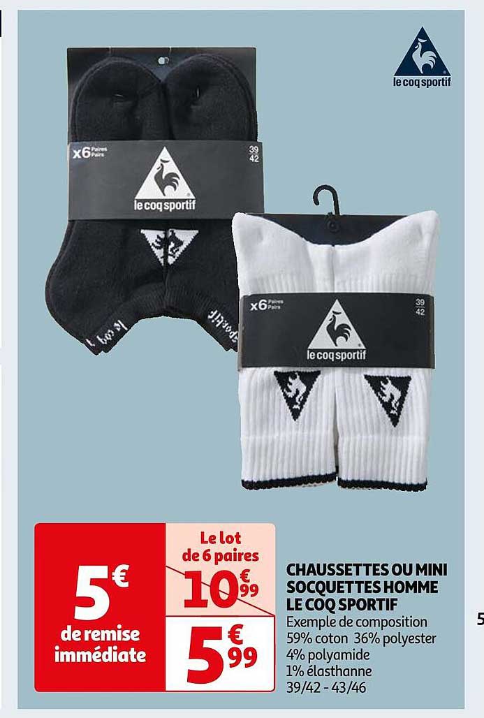 chaussettes ou mini socquettes homme le coq sportif