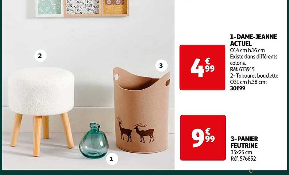 dame-jeanne actuel, panier feutrine