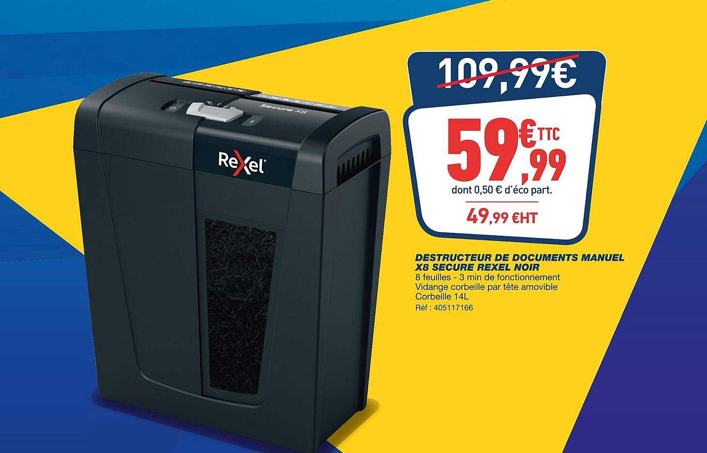 destructeur de documents manuel x8 secure rexel noir