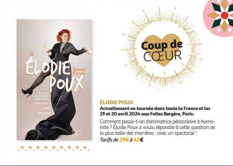 élodie poux actuellement en tournée dans toute la france