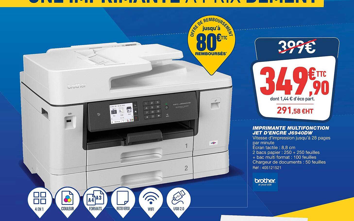 imprimante multifonction jet d'encre j6940dw brother