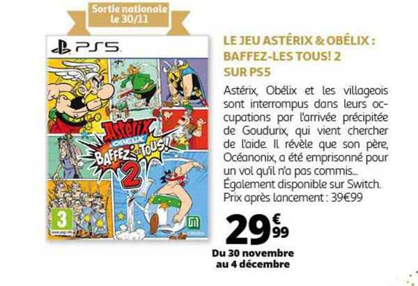 le jeu astérix & obélix : baffez-les tous! 2 sur ps5