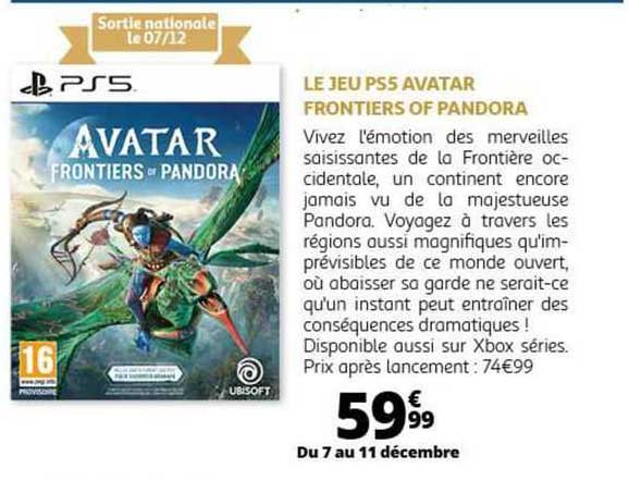 le jeu ps5 avatar frontiers of pandora