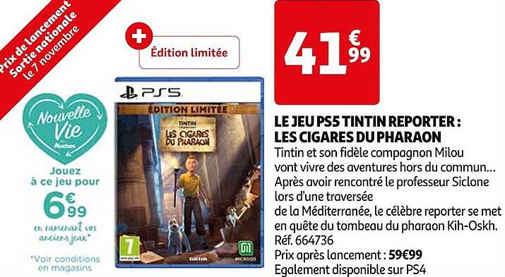 le jeu ps5 tintin reporter : les cigares du pharaon