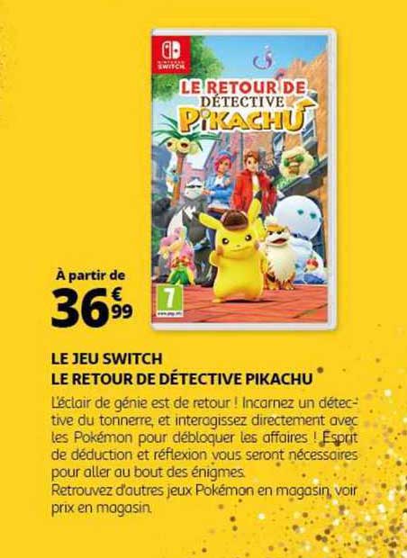 le jeu switch le retour de détective pikachu