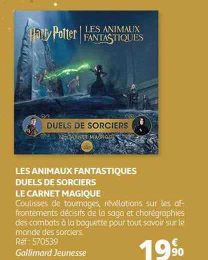 les animaux fantastiques duels de sorciers le carnet magique