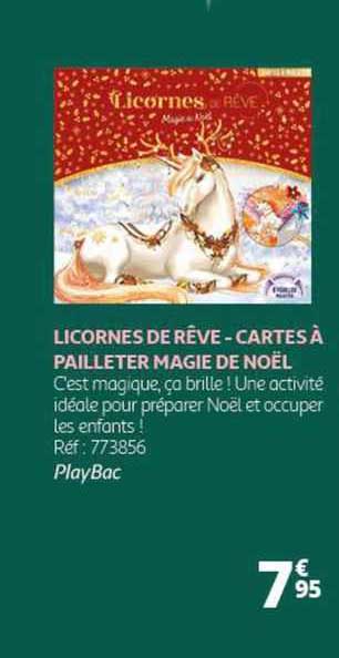 licornes de rêve - cartes à pailleter magie de noël