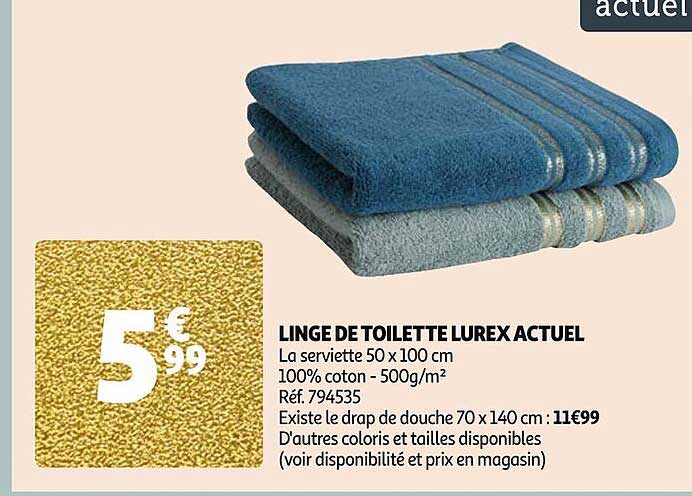 linge de toilette lurex actuel
