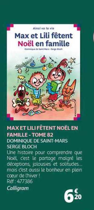 max et lili fêtent noël en famille - tome 82 dominique de saint-mars serge bloch