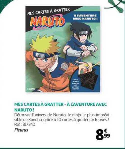 mes cartes à gratter - à l'aventure avec naruto !