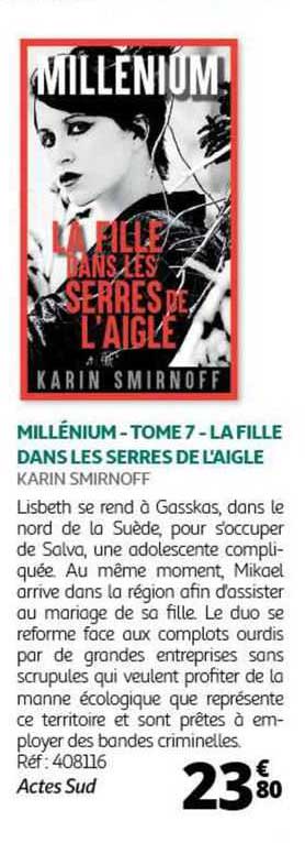 millénium - tome 7 - la fille dans les serres de l'aigle