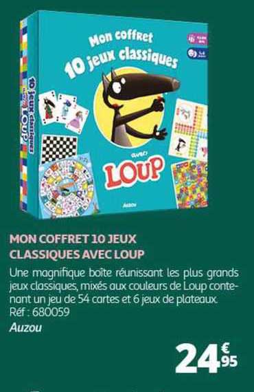 mon coffret 10 jeux classiques avec loup