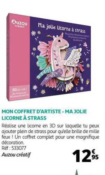 mon coffret d'artiste - ma jolie licorne à strass auzou