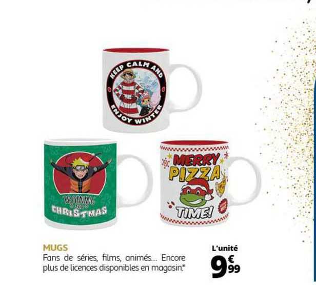 mugs fans de séries, films, animés