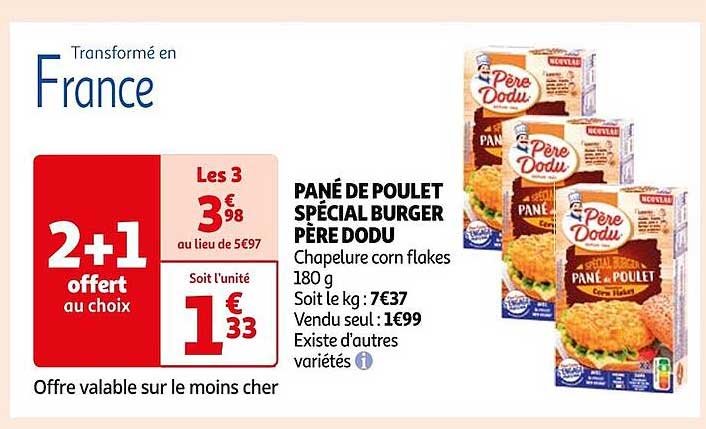 pané de poulet spécial burger père dodu