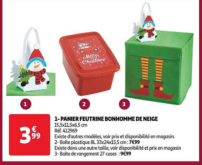 panier feutrine bonhomme de neige