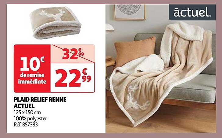 plaid relief renne actuel