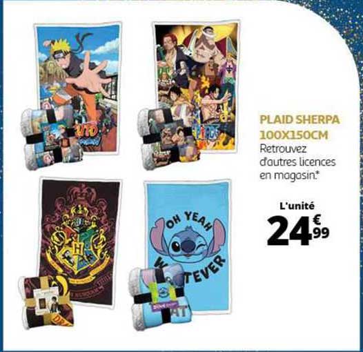 plaid sherpa 100x150cm retrouvez d'autres licences en magasin