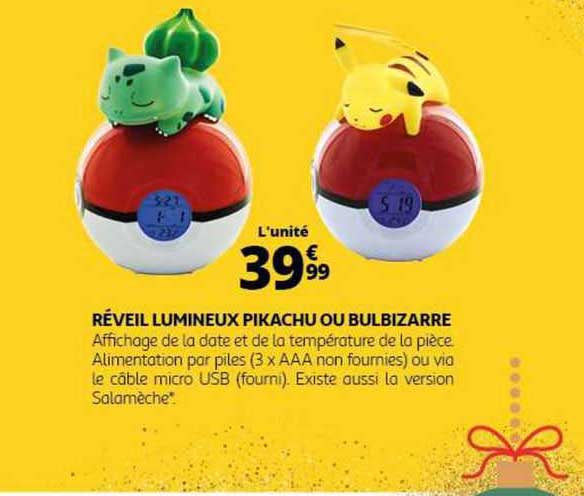 Réveil Lumineux Pikachu Ou Bulbizarre