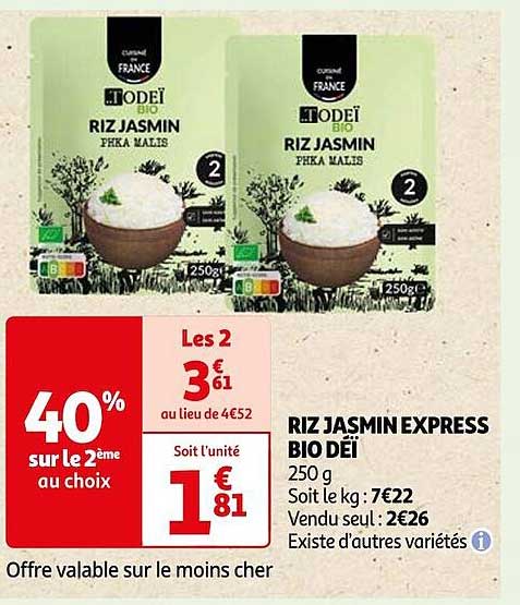 riz jasmin express bio déï