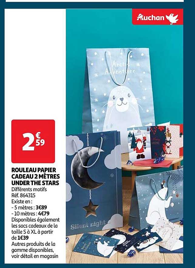 rouleau papier cadeau 2 mètres under the stars