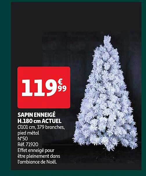 sapin enneigé h. 180 cm actuel