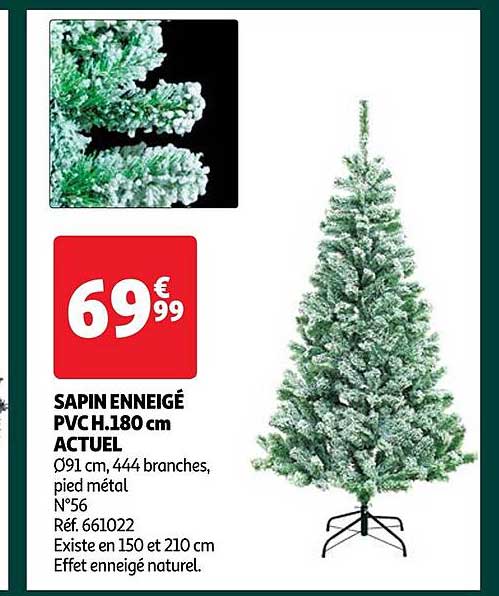 sapin enneigé pvc h. 180 cm actuel