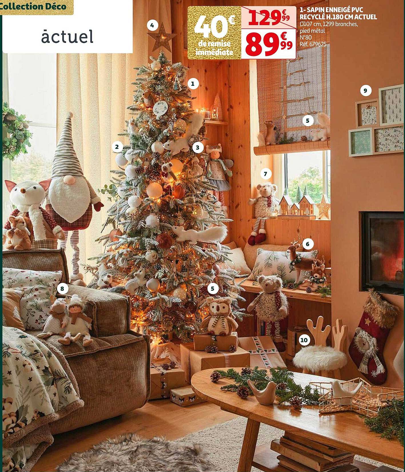 sapin enneigé pvc recyclé h. 180 cm actuel