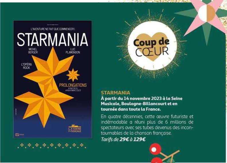 starmania à partir du 14 novembre 2023 à la seine musicale, boulogne-billancourt et en tournée dans toute la france