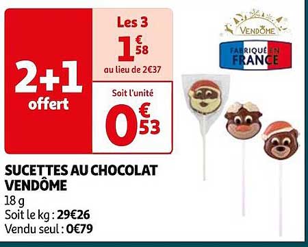 sucettes au chocolat vendôme