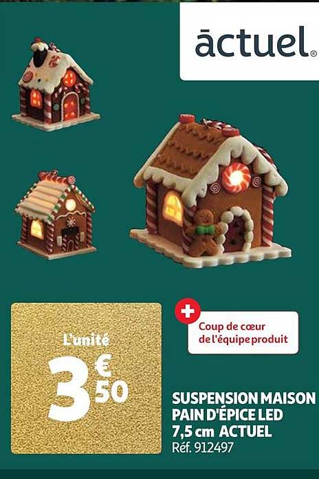 suspension maison pain d'épice led 7,5 cm actuel