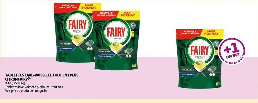 tablettes lave-vaisselle tout en 1 plus citron fairy