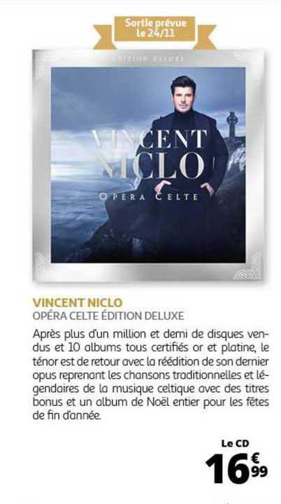 vincent niclo opéra celte édition deluxe