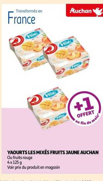 Yaourts Les Mixés Fruits Jaune Auchan
