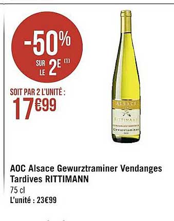 aoc alsace gewurztraminer vendages tardives rittimann