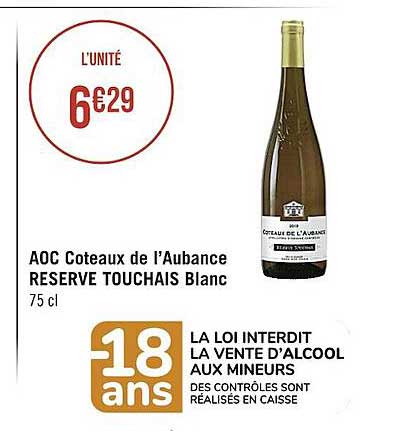 aoc coteaux de l'aubance réserve touchais blanc