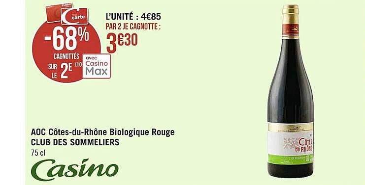 aoc côtes-du-rhône biologique rouge club des sommeliers