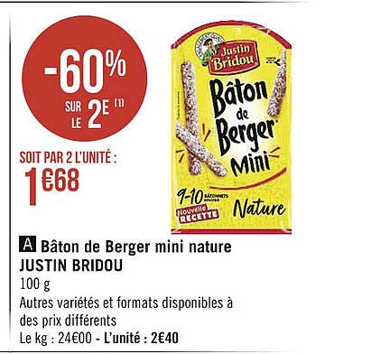 bâton de berger mini nature justin bridou