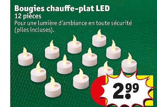 bougies chauffe-plat led