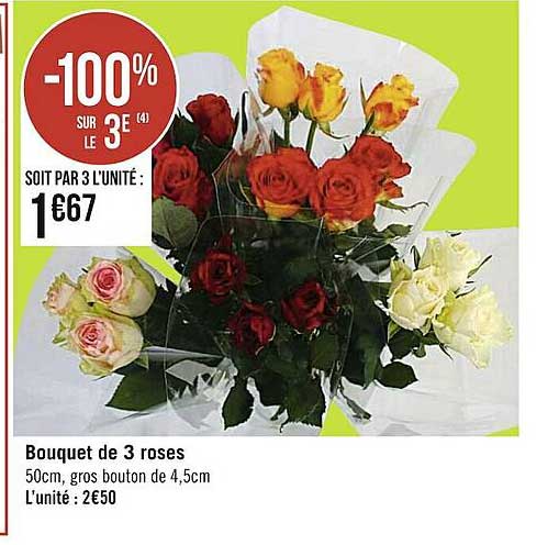 Bouquet De 3 Roses