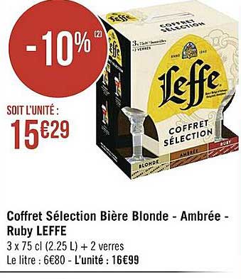 Coffret Sélection Bière Blonde - Ambrée - Ruby Leffe