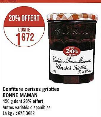 confiture cerises griottes bonne maman