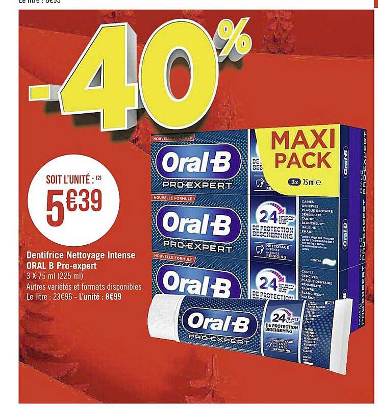dentifrice nettoyage intense oral b pro-expert