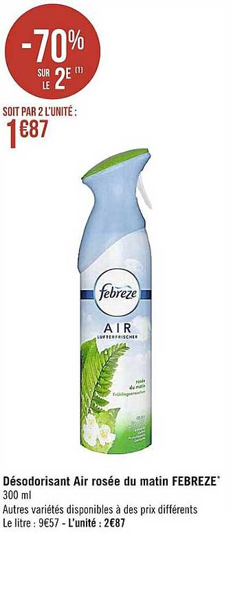 désodorisant air rosée du matin febreze