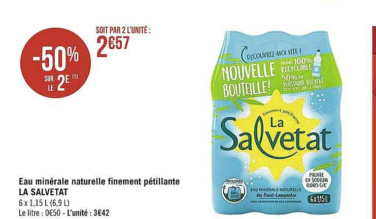 eau minérale naturelle finement pétillante la selvetat
