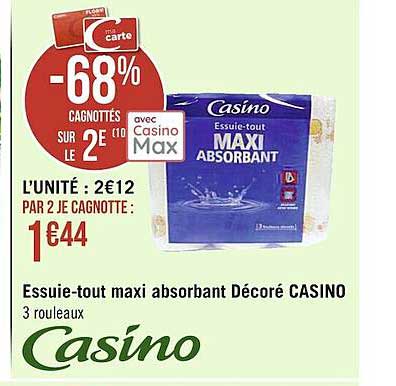 essuie-tout maxi absorbant décoré casino